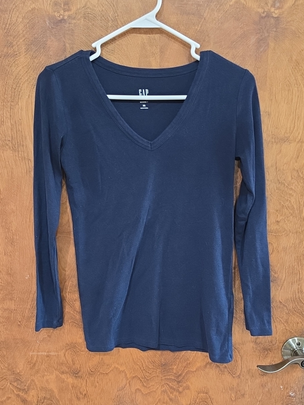 Maternity - GAP Navy V-Neck Long Sleeve Tee